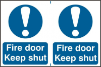 ASEC `Fire Door Keep Shut` 200mm x 300mm PVC Self Adhesive Sign 2 Per Sheet