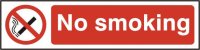 ASEC `No Smoking` 200mm x 50mm PVC Self Adhesive Sign 1 Per Sheet