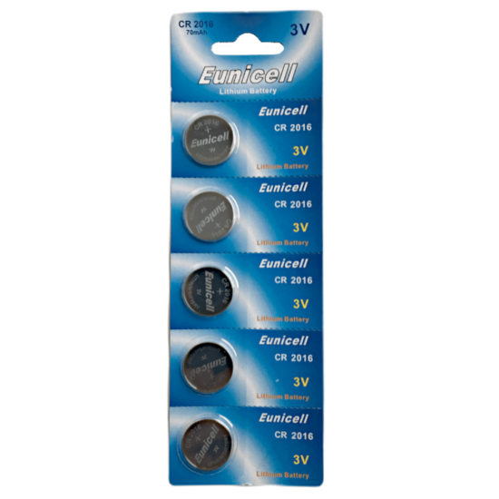 EUNICELL 3V CR2016 Button Cell Battery (5 PER CARD) CR2016 - Click Image to Close