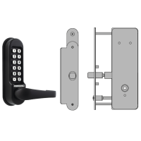 CODELOCKS CL0530 / CL0535 Digital Lock Black Marine Grade with XTD Gate Lock CL0535 BK MG XTD With Passage Set