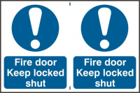 ASEC `Fire Door Keep Locked Shut` 200mm x 300mm PVC Self Adhesive Sign 2 Per Sheet