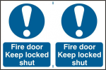 ASEC `Fire Door Keep Locked Shut` 200mm x 300mm PVC Self Adhesive Sign 2 Per Sheet