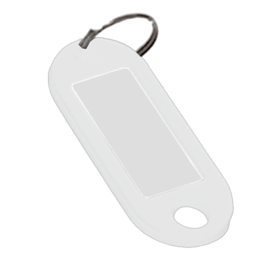 ASEC Key Name Tag Bag of 50 Single Colour White - Click Image to Close