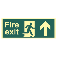 ASEC Photoluminescent Fire Exit Arrow Direction Sign 400mm x 150mm Up