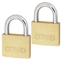 ABUS 713 Series Brass Open Shackle Padlock 40mm Twin Pack KA
