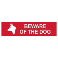 ASEC `Beware of The Dog` Sign 200mm x 50mm 200mm x 50mm