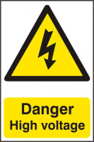 ASEC `Danger High Voltage` 200mm x 300mm PVC Self Adhesive Sign 1 Per Sheet