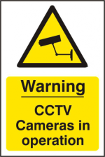 ASEC `Warning CCTV Cameras in Operation` 200mm x 300mm PVC Self Adhesive Sign 1 Per Sheet