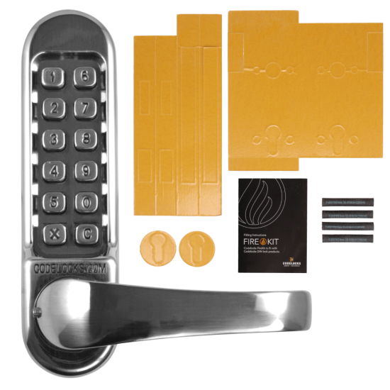 CODELOCKS CL520 Series Digital Lock With Mortice Lock CL520 SS FKP With Fire Kit - Click Image to Close