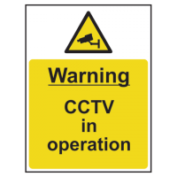 ASEC `Warning: CCTV In Operation` Sign 300mm x 400mm 300mm x 400mm