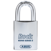 ABUS 83/60-5 Rock Series 2 Open Shackle Steel Padlock Body Only Without Cylinder Accepts Scandinavian Oval Cylinder (O)