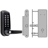 CODELOCKS CL0630 / CL0635 Digital Lock Black Marine Grade With XTD Gate Lock CL0630 BK MG XTD Without Passage Set