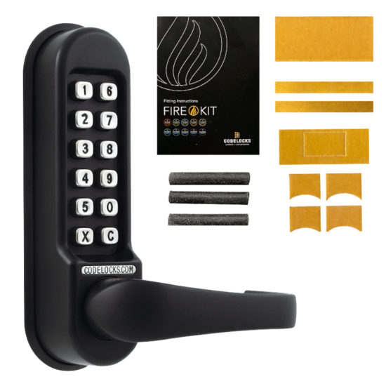 CL0510 Marine By Codelocks Digital Lock Black - CL0510 Without Passage Set With Fire Kit - Click Image to Close