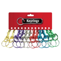 ASEC Metal Kamet Key Ring Assorted Colours - Pack Of 12
