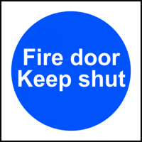 ASEC `Fire door Keep shut` Sign 100mm x 100mm 100mm x 100mm