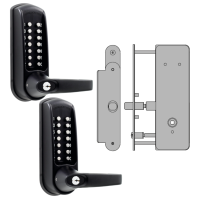 CODELOCKS CL0630 Back To Back Digital Lock Black Marine Grade With XTD Gate Lock CL0630 BK MG BB XTD Without Passage Set