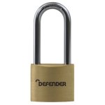 DEFENDER Brass Long Shackle Padlock 40mm KD Long Shackle