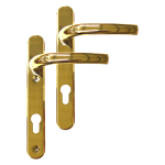 Greenteq Alpha 92 Lever/Lever UPVC Furniture - 220mm Backplate Gold