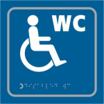 ASEC `Disabled` 150mm x 150mm Taktyle (Braille) Self Adhesive Sign 1 Per Sheet