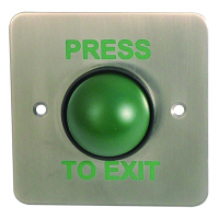 ASEC Press To Exit Green Dome Button With Tamper Proof Collar `Press To Exit`