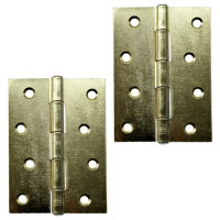 ASEC Steel Butt Hinges 100mm Electro Brass