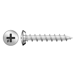 RAPIERSTAR Sharp Point Screws With Shallow Pan Head For Non-Reinforced UPVC 4.3mm x 25mm ZP (Qty 1000)