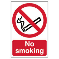 ASEC `No Smoking` Sign 200mm x 300mm 200mm x 300mm