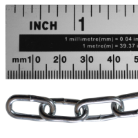 ASEC Steel Welded Chain Silver 2.5m Length 2.5mm x 14mm - 2.5m