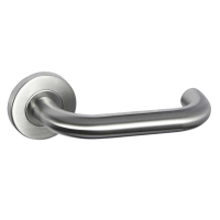 UNION J-1000RRSS01SS Return To Door Lever On Rose Tubular Handle Satin Stainless Steel