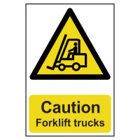 ASEC `Caution: Forklift Trucks` Sign 200mm x 300mm 200mm x 300mm