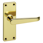 ASEC URBAN Classic Victorian Short Latch Lever on Plate Door Furniture Polished Brass (Visi)