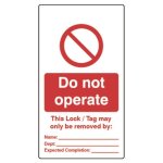 ASEC Double Sided Lockout Tagout Tags `Do Not Operate` Pack of 10