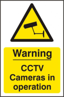 ASEC `Warning CCTV Cameras in Operation` 200mm x 300mm PVC Self Adhesive Sign 1 Per Sheet