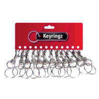 ASEC Metal Kamet Key Ring Silver - Pack Of 12