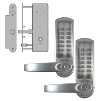 CODELOCKS CL0630 / CL0635 Back To Back Digital Lock Brushed Steel With XTD Gate Lock CL0630 BS BB XTD Without Passage Set