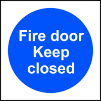 ASEC `Fire door Keep closed` Sign 100mm x 100mm 100mm x 100mm
