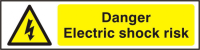 ASEC `Danger Electric Shock Risk` 200mm x 50mm PVC Self Adhesive Sign 1 Per Sheet