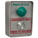 RGL Green Dome Exit Button With Vandal Resistant Emergency Exit Button Stainless Steel VP-EEB