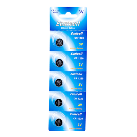 EUNICELL 3V CR1220 Button Cell Battery (5 PER CARD) CR1220 - Click Image to Close