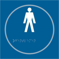 ASEC `Gents` 150mm x 150mm Taktyle (Braille) Self Adhesive Sign 1 Per Sheet