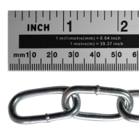 ASEC Steel Welded Chain Silver 2.5m Length 4mm x 26mm - 2.5m