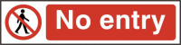 ASEC `No Entry` 200mm x 50mm PVC Self Adhesive Sign 1 Per Sheet