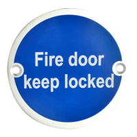 ASEC Metal `Fire Door Keep Locked` Sign 76mm SAA