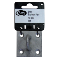 ASEC Steel Staple on Plate Zinc Plated 6mm