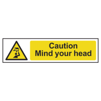 ASEC `Caution: Mind Your Head` Sign 200mm x 50mm 200mm x 50mm