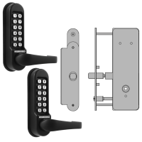 CODELOCKS CL0530 Back To Back Digital Lock Black Marine Grade with XTD Gate Lock CL0530 BK MG BB XTD Without Passage Set