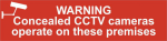 ASEC `Warning Concealed CCTV Cameras Operate On These Premises` 200mm x 50mm PVC Self Adhesive Sign 1 Per Sheet
