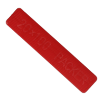 ALDRIDGE Flat Glazing Packers 100mm Length x 20mm Width (1000 PACK) 6mm Depth (Red)