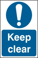 ASEC `Keep Clear` 200mm x 300mm PVC Self Adhesive Sign 1 Per Sheet