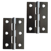 ASEC Steel Butt Hinges 75mm Polished Chrome